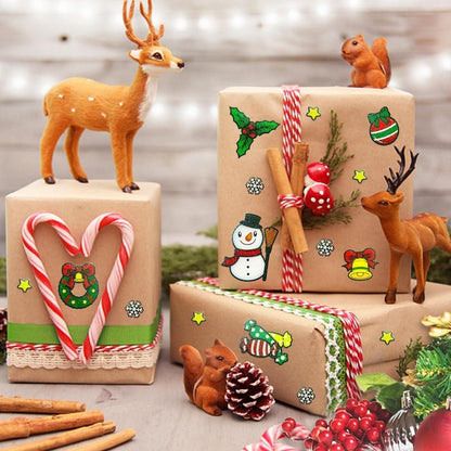 312 Weihnachtssticker Glitzer Selbstklebend Sticker