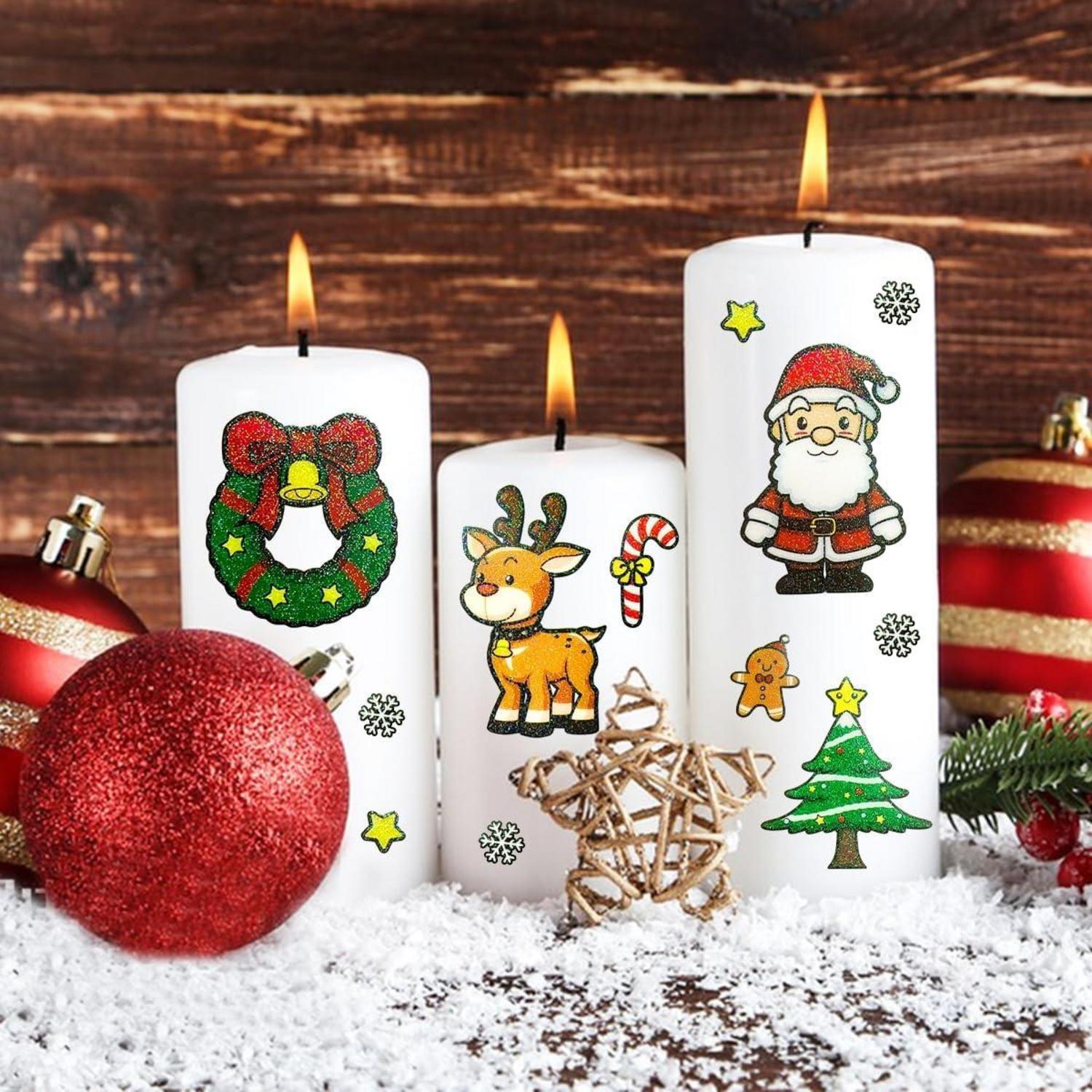 Weihnachtssticker Glitzer Selbstklebend 312 Stück Weihnachten Deko Kinder