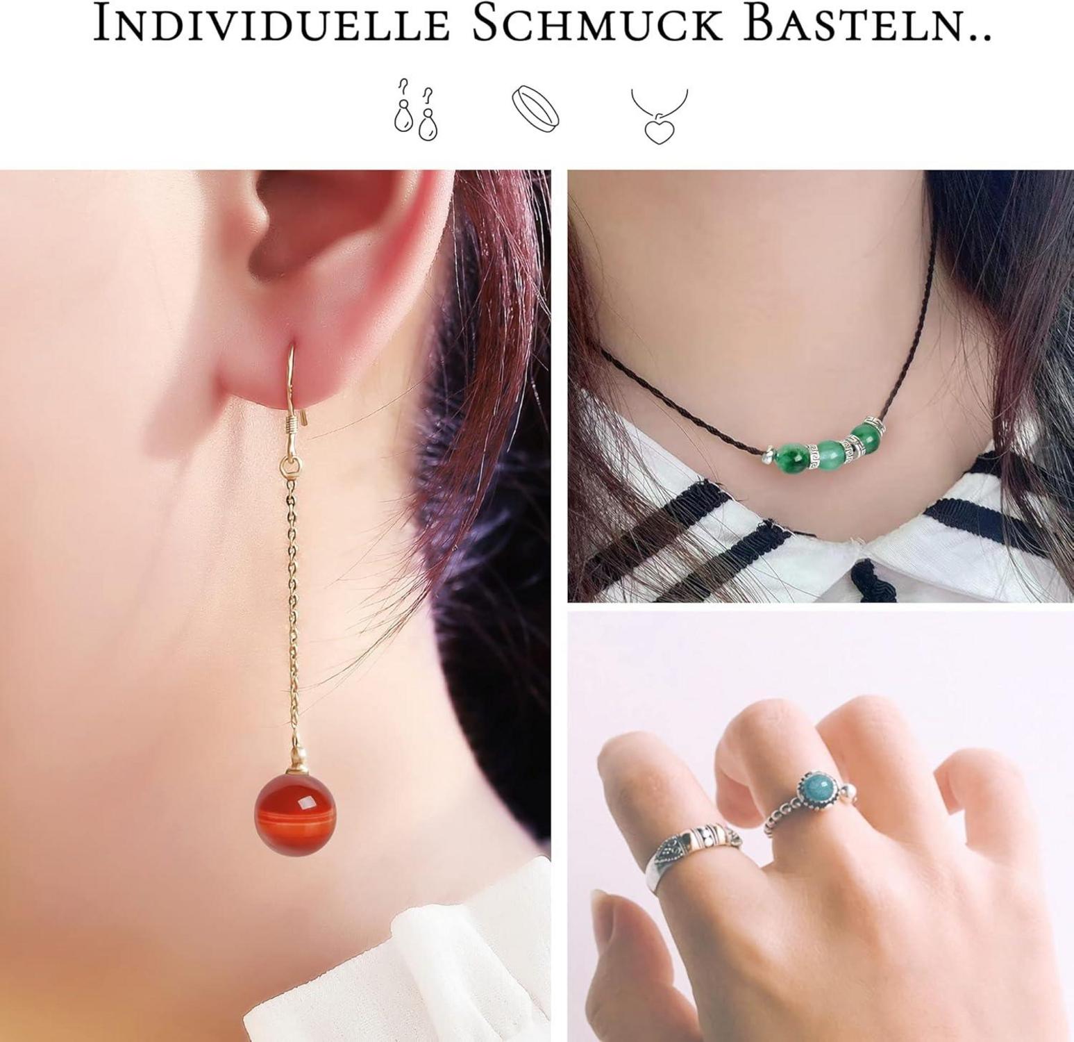 Natürliche Edelsteine 200 Stück 8mm Perlen Schmuck Basteln SOSMAR