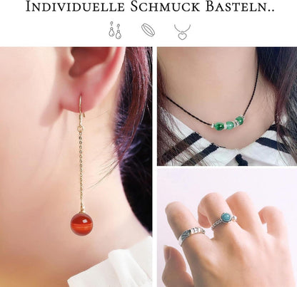 Natürliche Edelsteine 200 Stück 8mm Perlen Schmuck Basteln SOSMAR