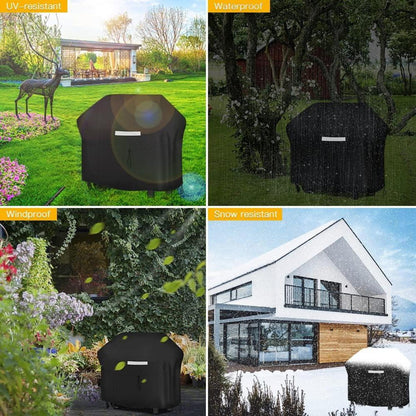 Grillabdeckung wasserdicht UV-Schutz 210D Oxford-Gewebe Aufbewahrung Schwarz