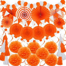 Orange Papier Pompoms Party Deko Set 41tlg. für Geburtstag Hochzeit