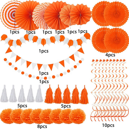 Orange Party Deko Set - 41-teilig für Geburtstag Hochzeiten