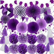 Lila Papier Pompoms Party Deko Set für Geburtstage und Hochzeiten