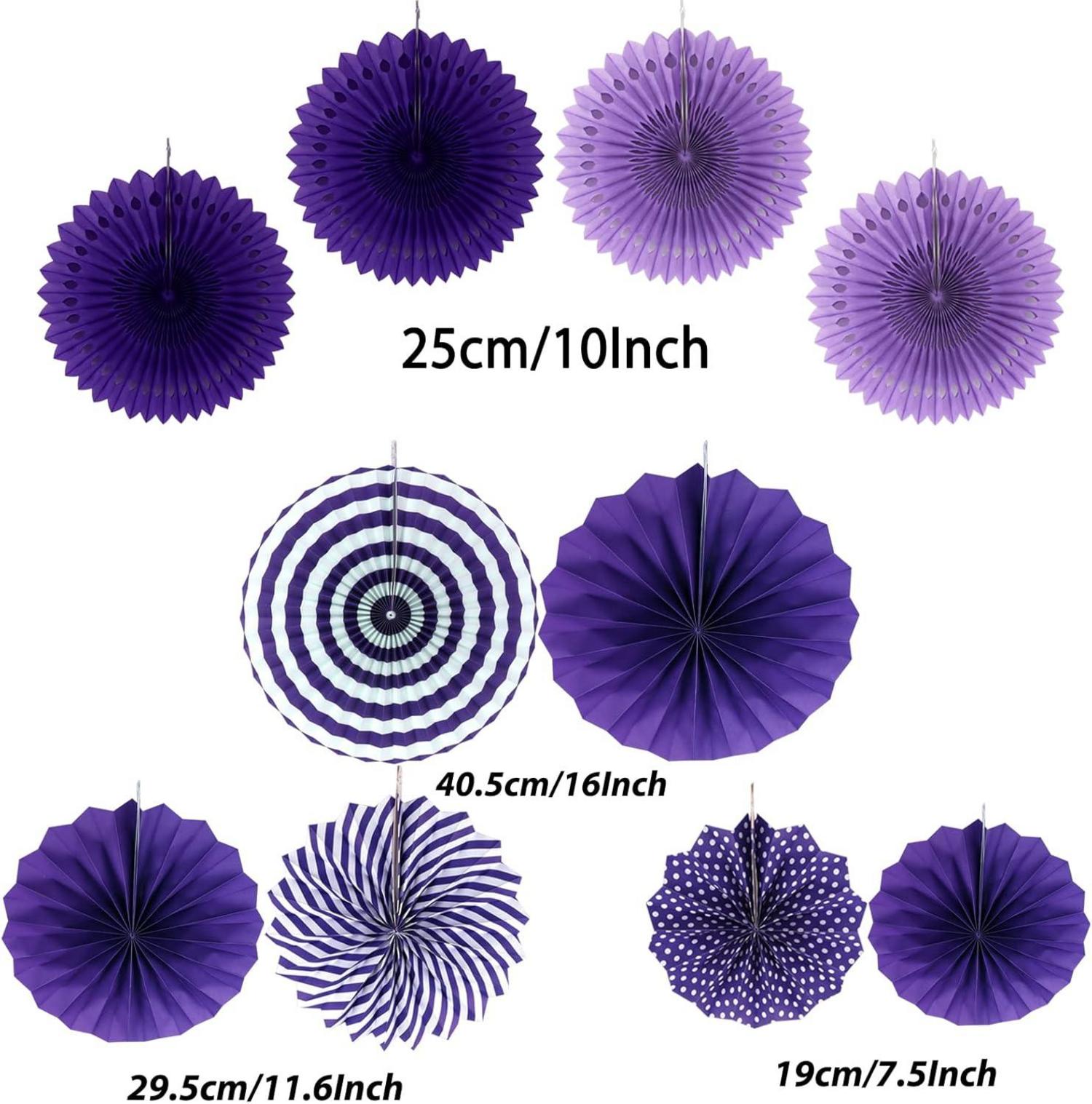 ZERODECO Party Dekoration Papier Pompoms Girlande in Lila, 41-teiliges Set