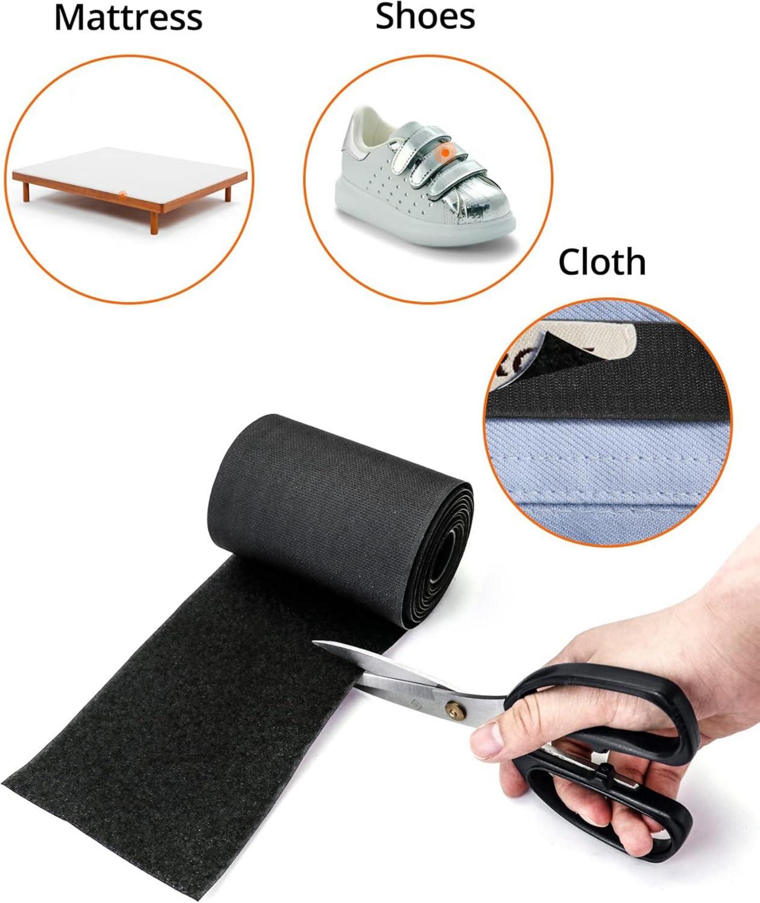 QWORK 11cm x 2M Klettband Annähen für Stoff Nylon Klettstreifen
