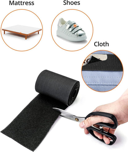 QWORK 11cm x 2M Klettband Annähen für Stoff Nylon Klettstreifen