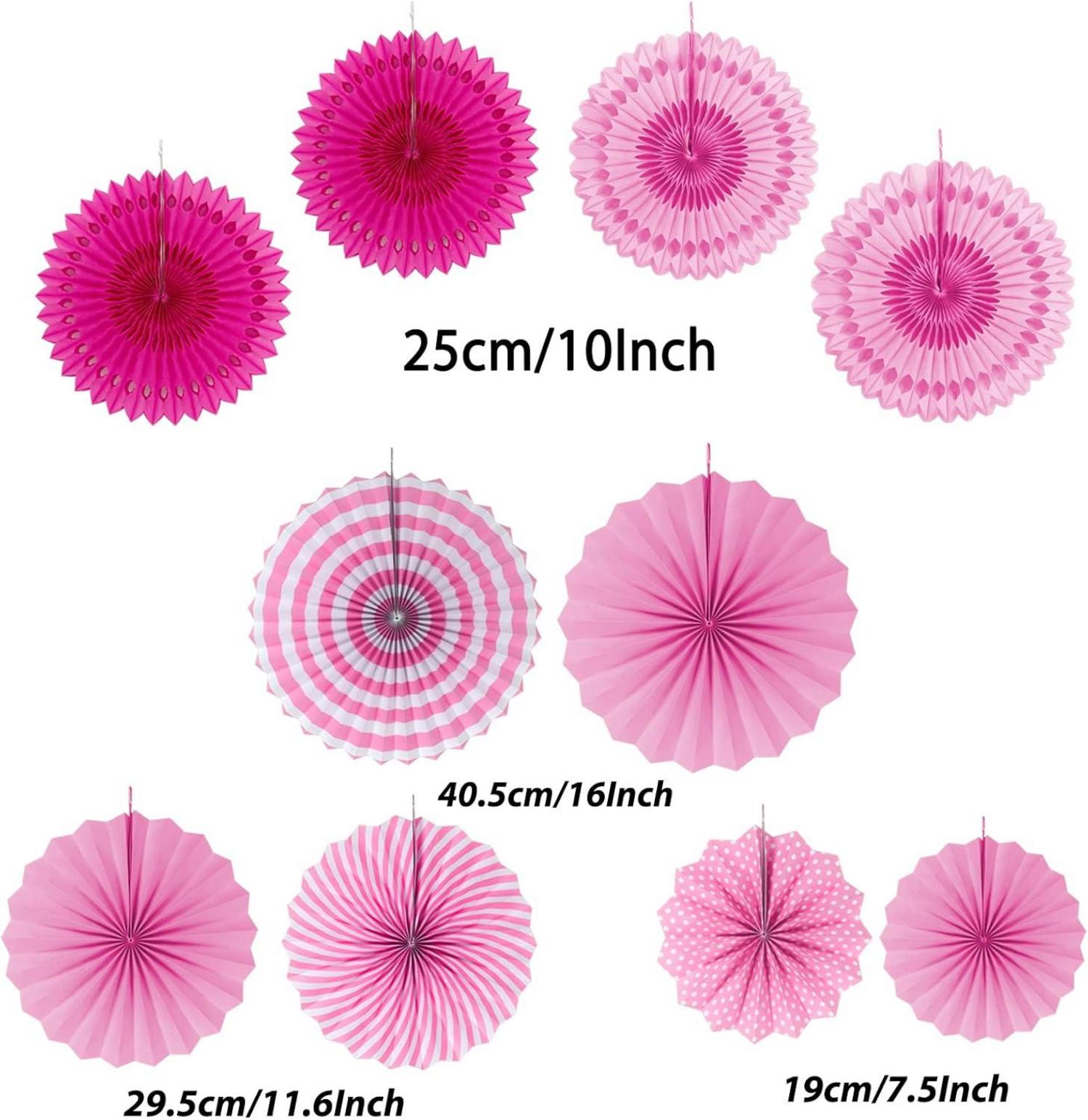 ZERODECO Party Deko Set Rosa Pompoms Girlande Babyparty Hochzeit