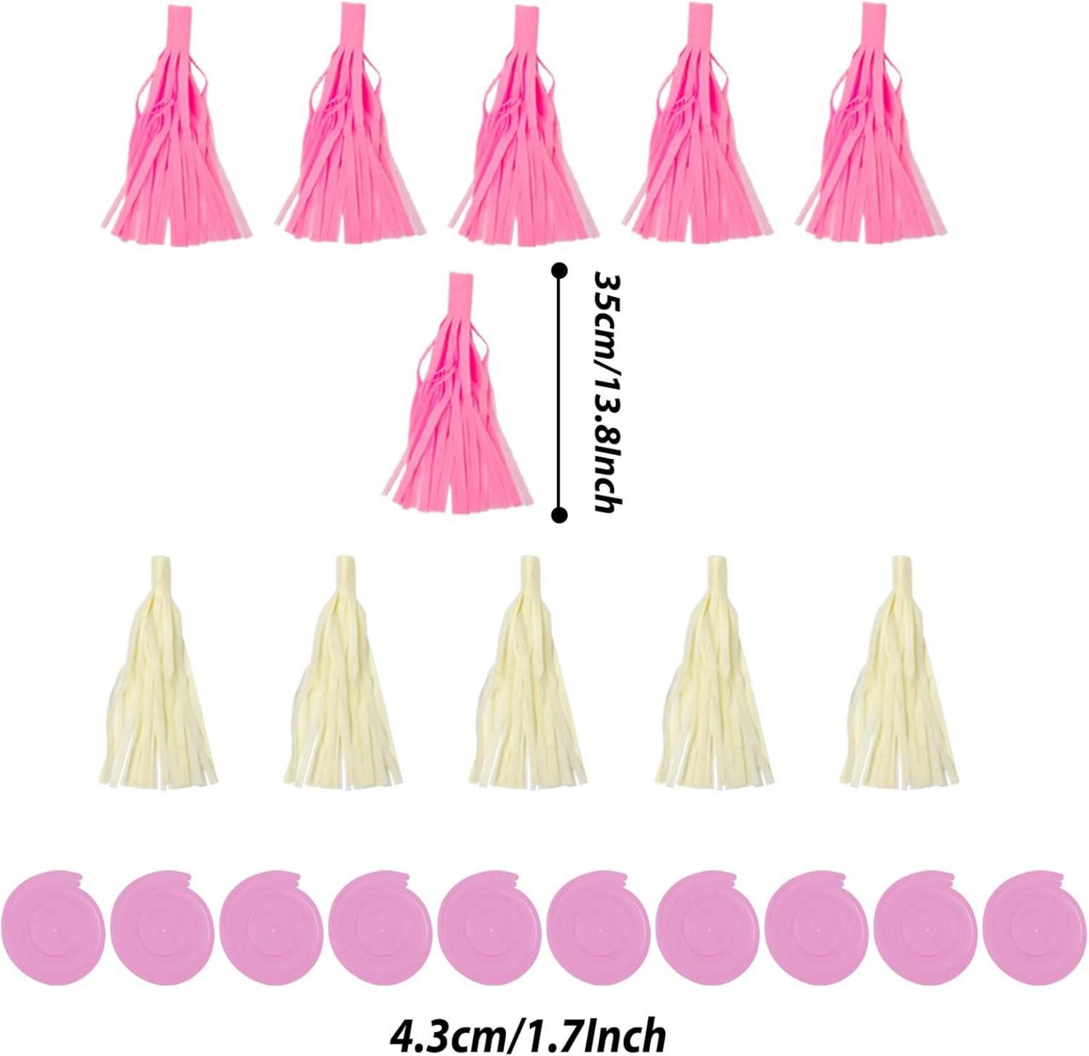 Party Deko Set Rosa Pompoms Girlande Geburtstag Hochzeit Baby-Duschen