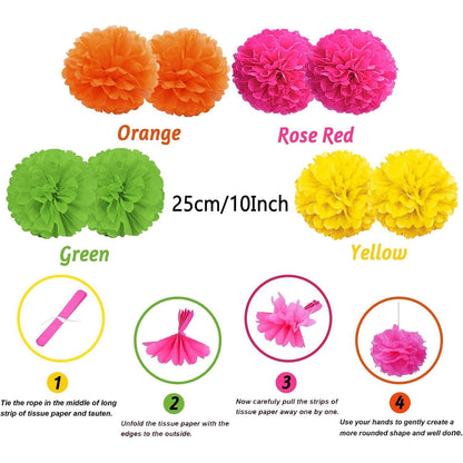 Mexikanische Party Deko 41 Stück Mehrfarbig Papier Girlande