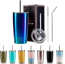 Isolierter Kaffeebecher mit Strohhalm, 550 ml, Prisma