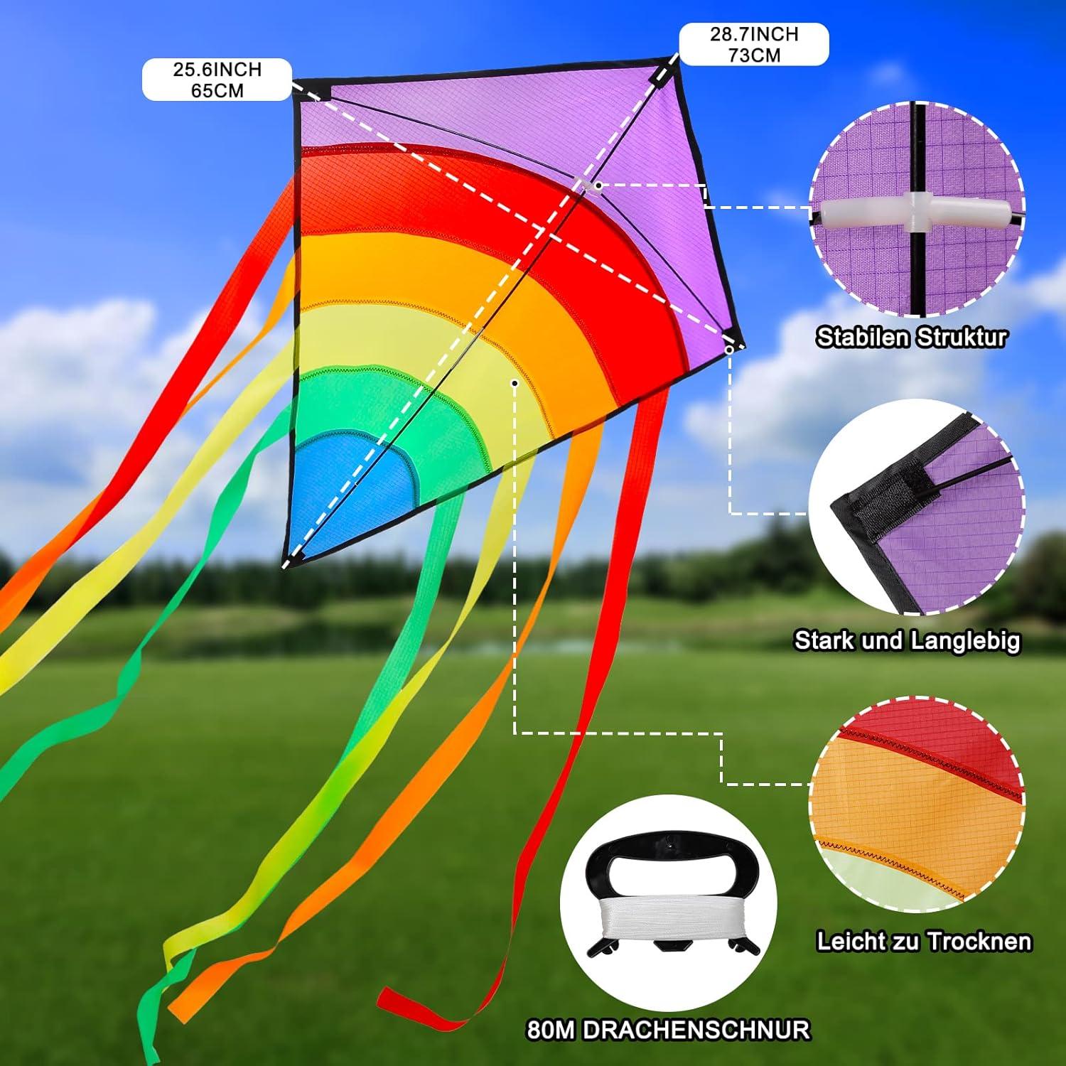 LEBEXY Einleiner Flugdrachen für Kinder und Erwachsene