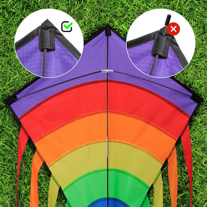 LEBEXY Einleiner Flugdrachen für Kinder und Erwachsene 73x65 cm mit 80m Drachenschnur