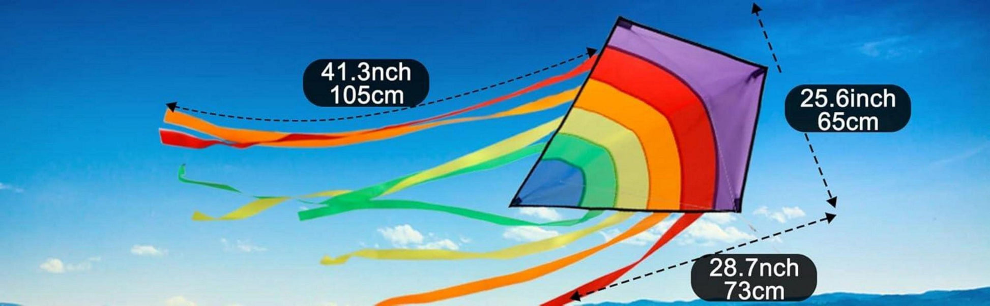 LEBEXY Einleiner Flugdrachen für Kinder und Erwachsene 73x65 cm mit 80m Drachenschnur