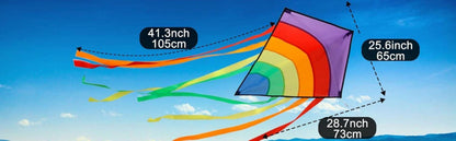 LEBEXY Einleiner Flugdrachen für Kinder und Erwachsene 73x65 cm mit 80m Drachenschnur