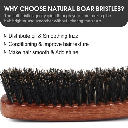 BESTOOL Haarbürste Wildschweinborsten für Haare