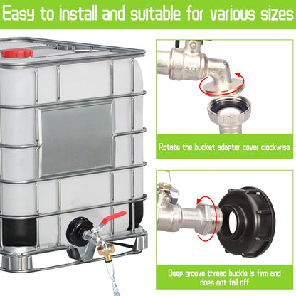 IBC Auslaufhahn 1000l Wassertank Zubehör Switch Kit Silikon Metall