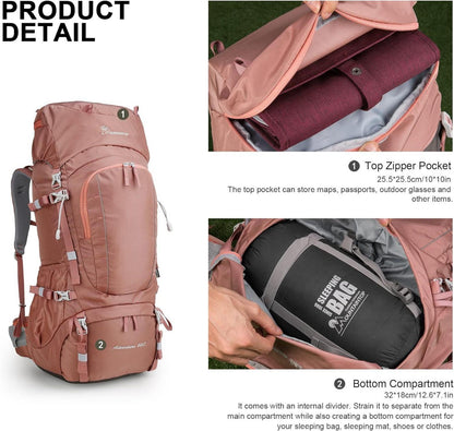 MOUNTAINTOP Trekkingrucksack 60L Wanderrucksack Outdoor Camping Trekking