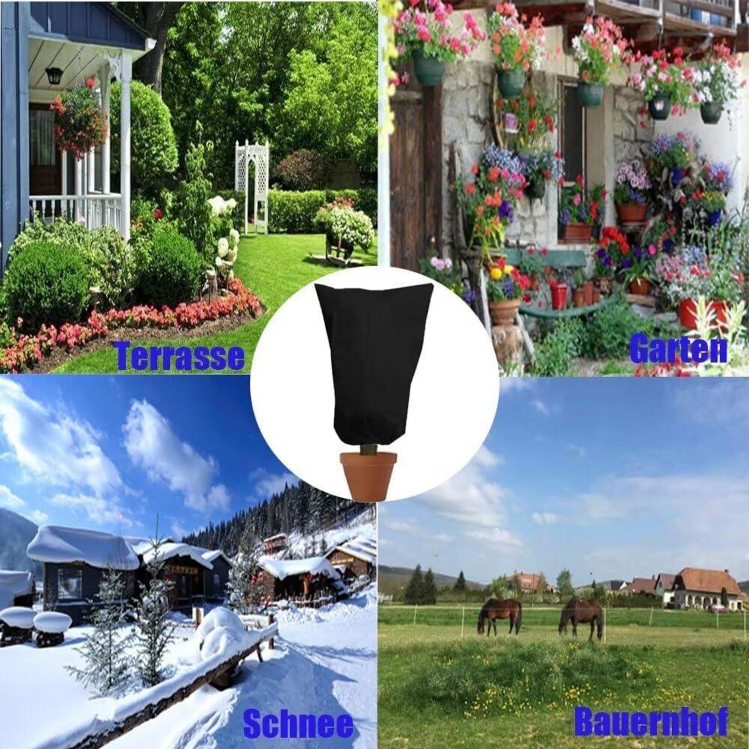 Winterschutz Pflanzenabdeckung Baum Palmen Balkon 80x100cm Schwarz