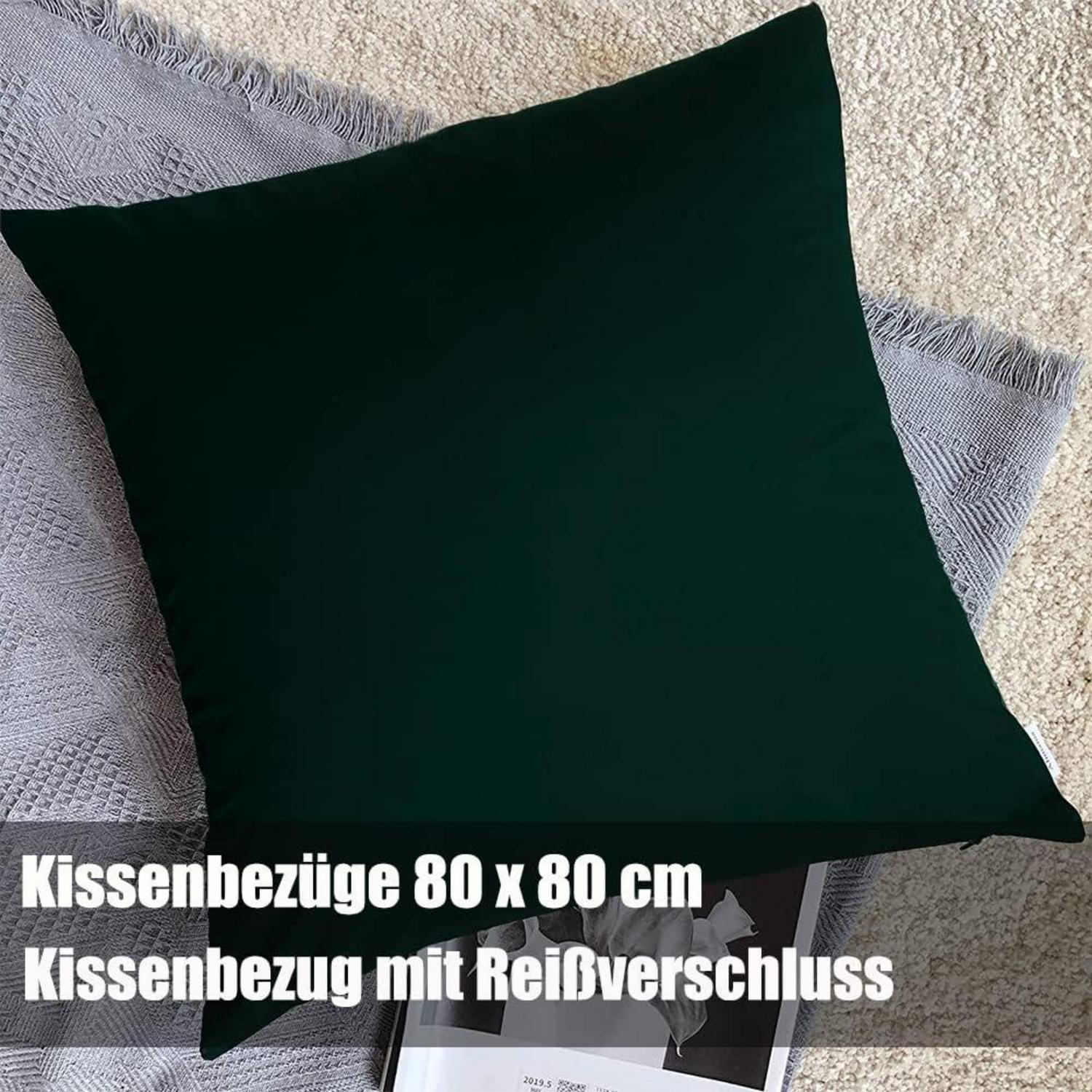 Soifox Bettwäsche 135x200 6tlg Grün Mikrofaser Reißverschluss weich bügelfrei