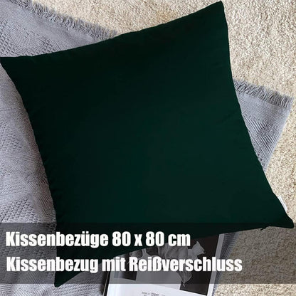 Soifox Bettwäsche 135x200 6tlg Grün Mikrofaser Reißverschluss weich bügelfrei