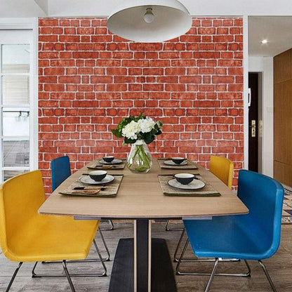 Selbstklebende Tapete Rote Ziegelstein Vinyl für Küche & Schlafzimmer 44x1000cm