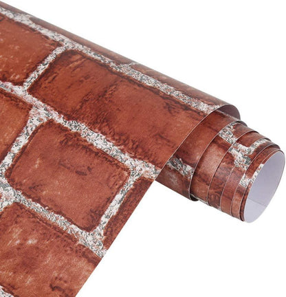 Selbstklebende Tapete Weinlese Rot Ziegelstein Küche 44x1000cm