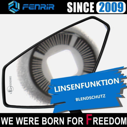 Motorrad Lenkerendenspiegel CNC schwarz, 360° drehbar