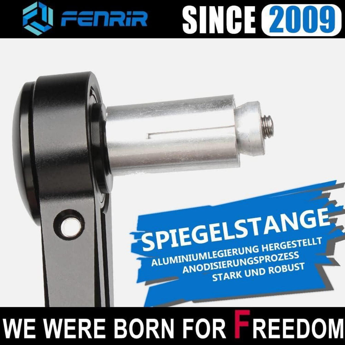 Motorrad Lenkerendenspiegel CNC schwarz, 360° drehbar