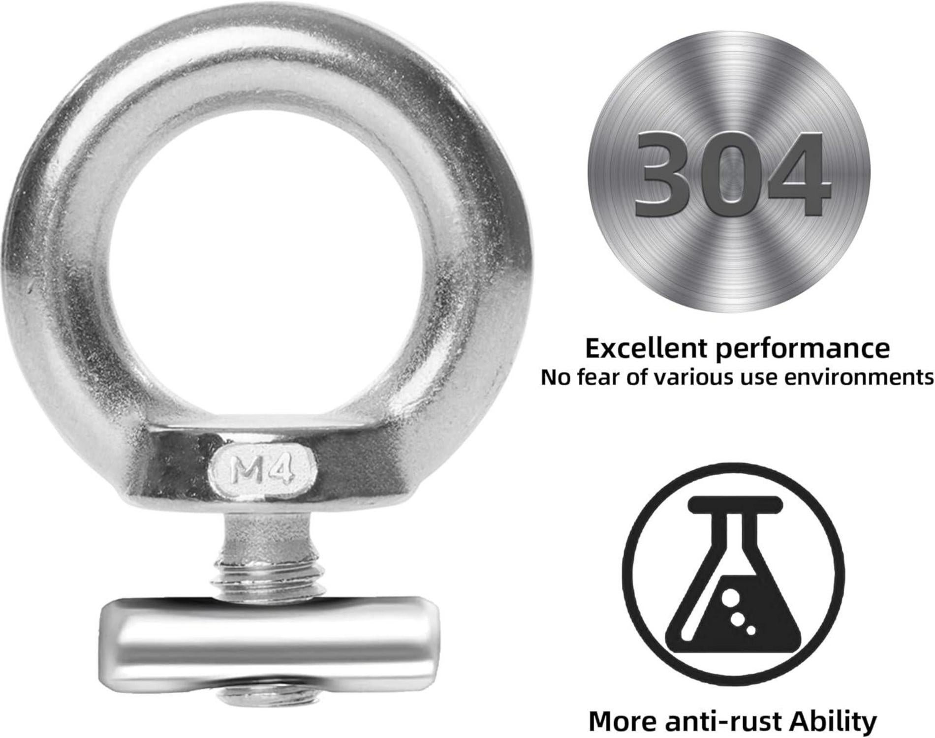 6 Stück Edelstahl Kederstopper mit Karabiner für Markisenschiene
