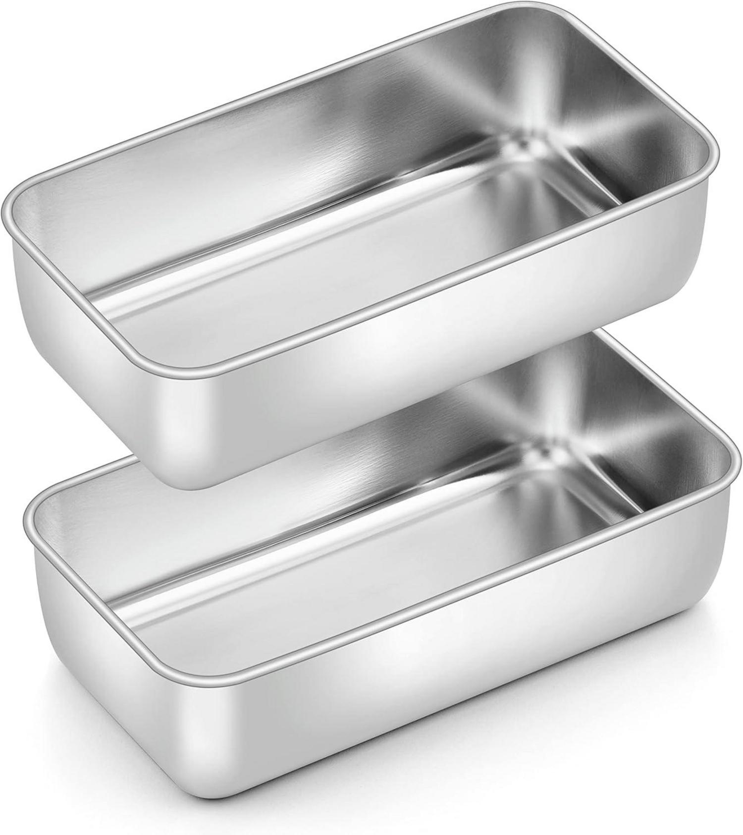 TEAMFAR Brotbackform 2er Set Edelstahl Kastenform Königskuchenform