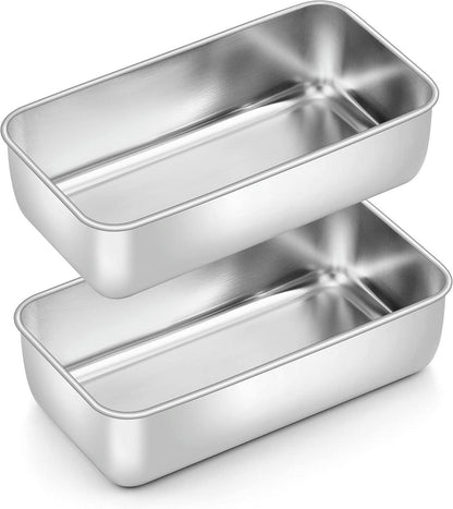 TEAMFAR Brotbackform 2er Set Edelstahl Kastenform Königskuchenform
