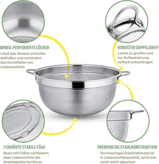 Edelstahl Mikro-perforiertes Küchensieb mit Griffen 19,5cm