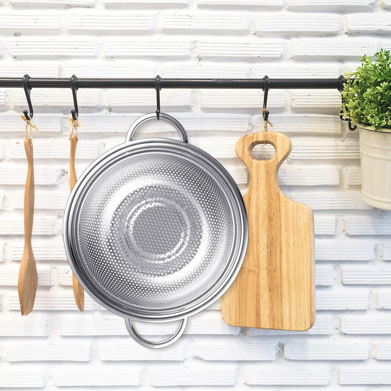 Edelstahl Nudelsieb Abtropfsieb Griffen Sieb 19,5cm Küchenutensil