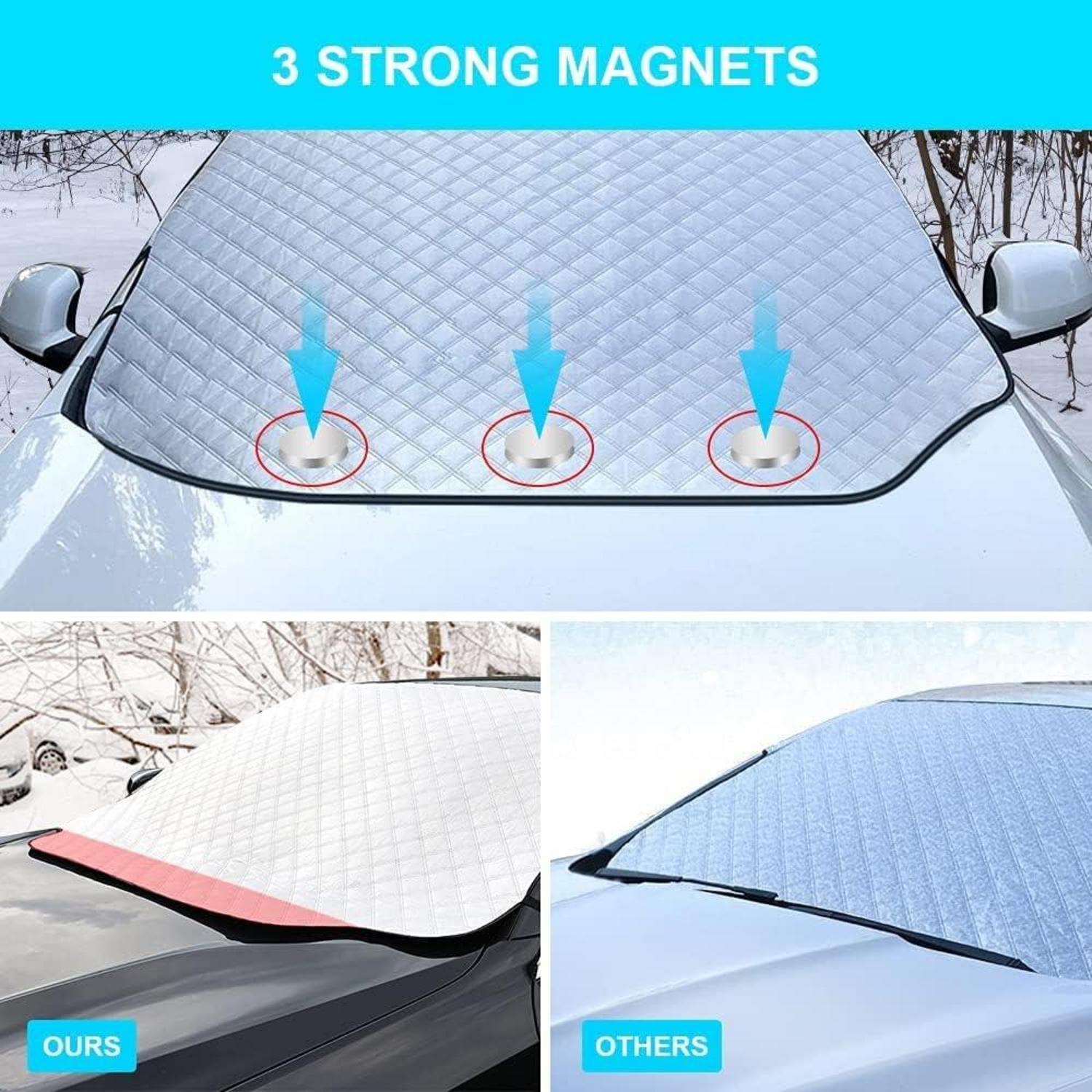 Frontscheibenabdeckung Auto Winter Magnet Faltbar für Schnee Eis Frost 183x116cm