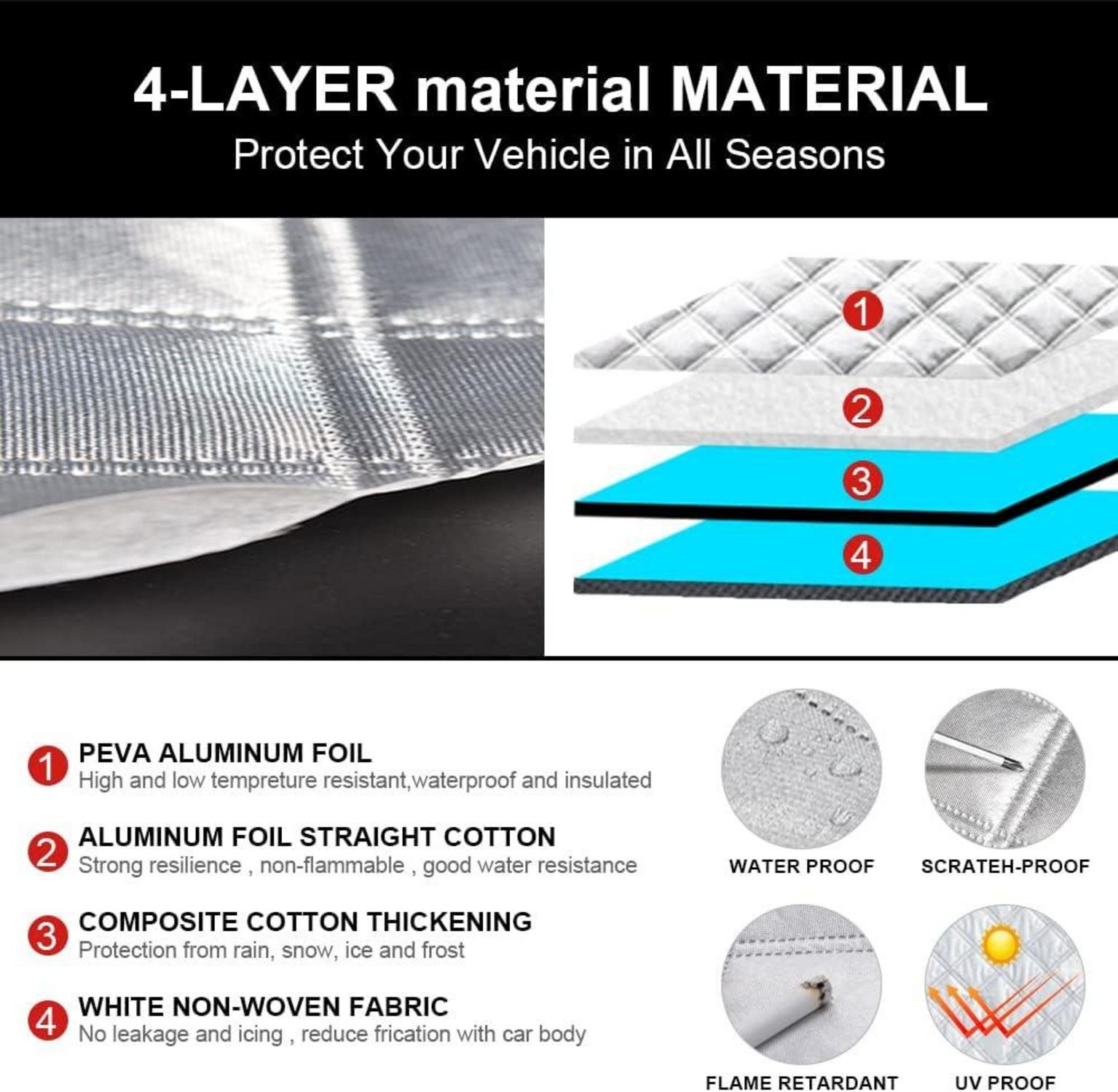 Frontscheibenabdeckung Auto Winter Windschutz 183x116cm Magnet Fixierung