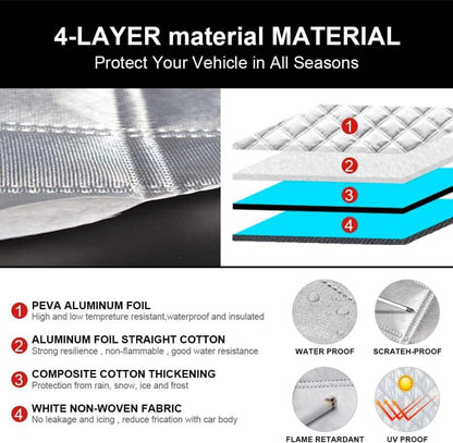 Frontscheibenabdeckung Auto Winter Windschutz 183x116cm Magnet Fixierung