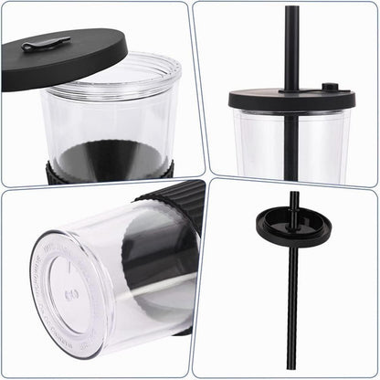 Bubble Tea Becher 24oz Doppelwandig Isoliert Schwarz+weiß 2er Set