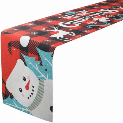 Weihnachten Tischläufer Leinen Winter Urlaub Deko 35x180cm Rot