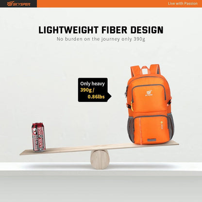 Faltbarer Wanderrucksack 30L mit Nassfach, wasserfest, orange