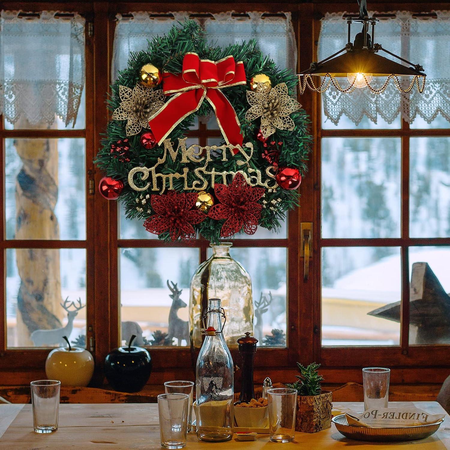 Weihnachtskranz 30cm Türkranz Weihnachtsgirlande Geschenkkugeln Stern