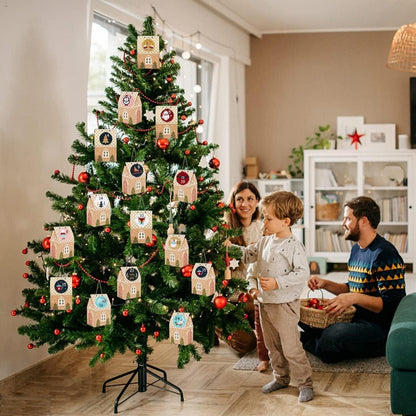 DIY Adventskalender 2023 Weihnachtskalender Häuschen zum Befüllen Tüten