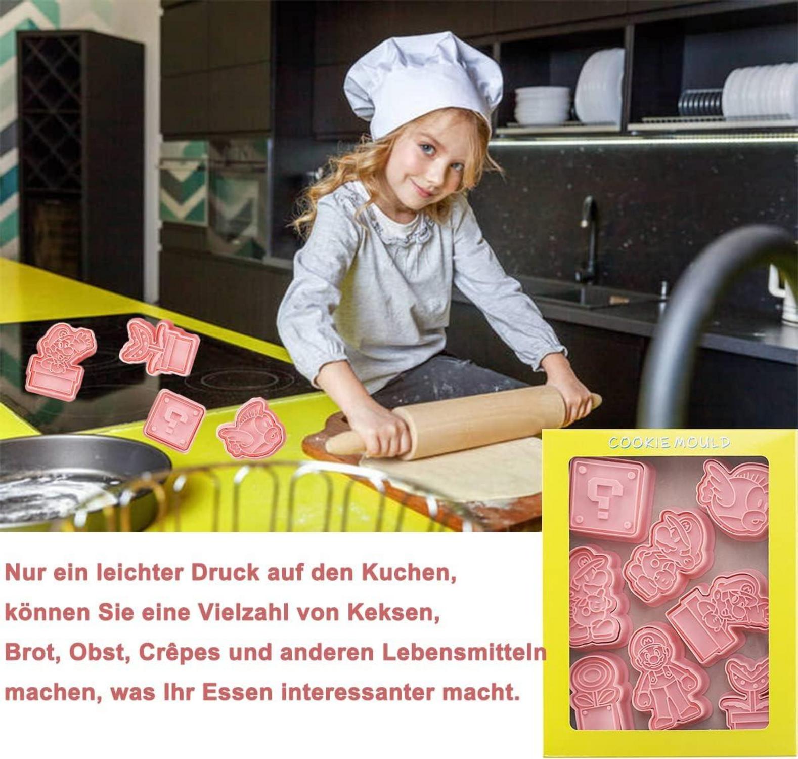 8-teiliges Keks Ausstechformen Set Kinder Cartoon Motiv Ausstecher Party