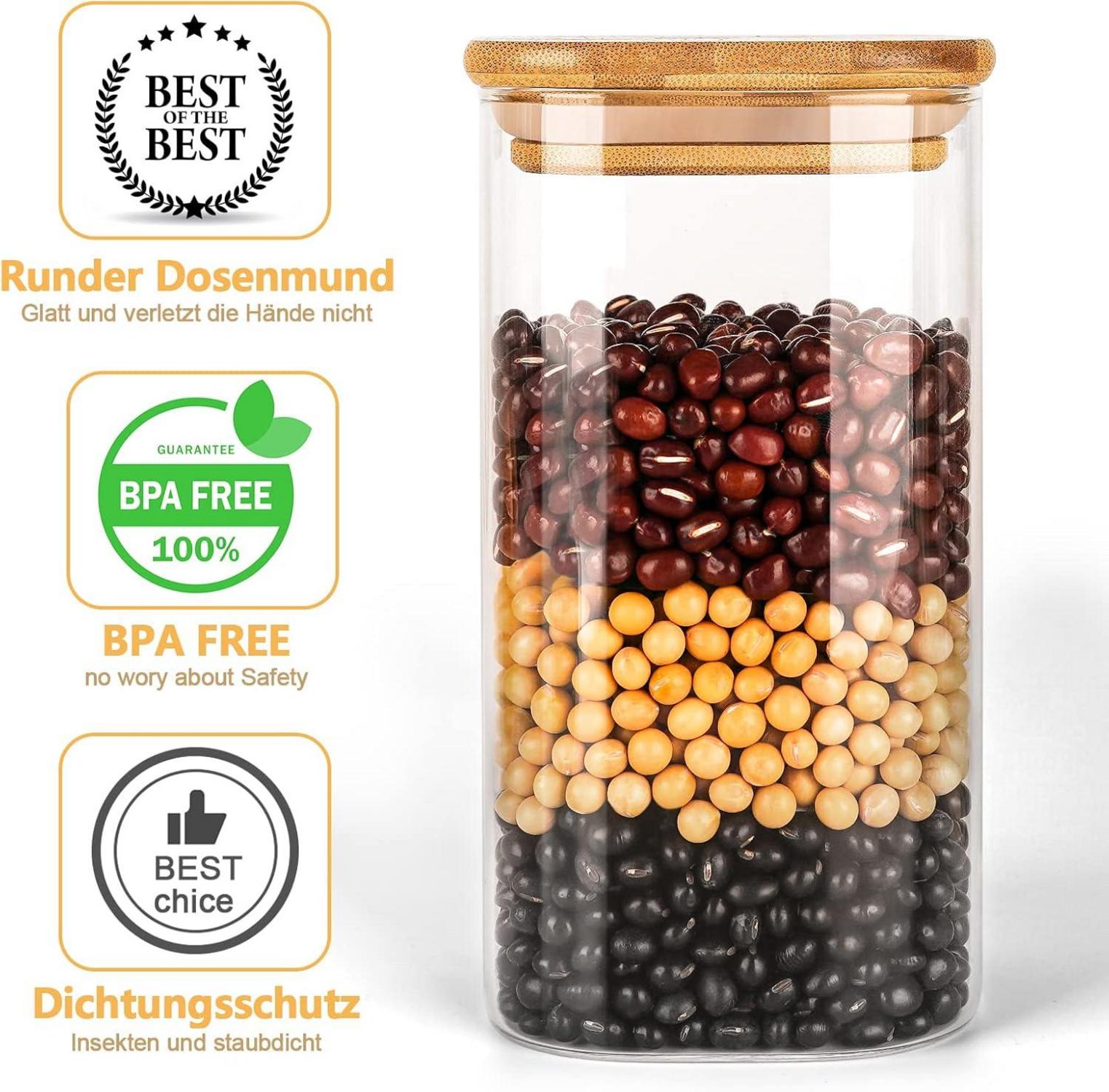 OSORD Vorratsgläser 12er Set Glasbehälter Küche Luftdicht Aufbewahrung Kaffee Gewürz