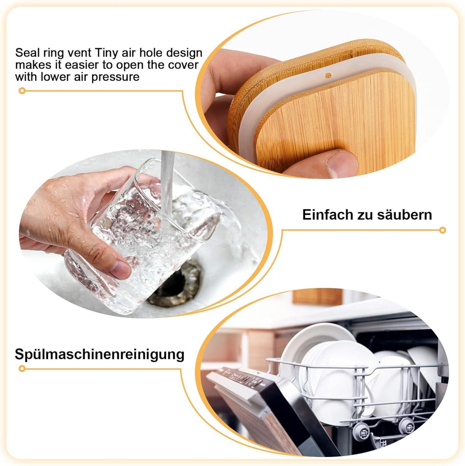 OSORD Vorratsgläser Küche Luftdicht 12er Set Glasbehälter Kaffee Gewürz 500ml