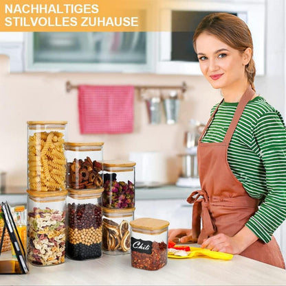 OSORD Vorratsgläser Küche Luftdicht 12er Set Glasbehälter Kaffee Gewürz 500ml