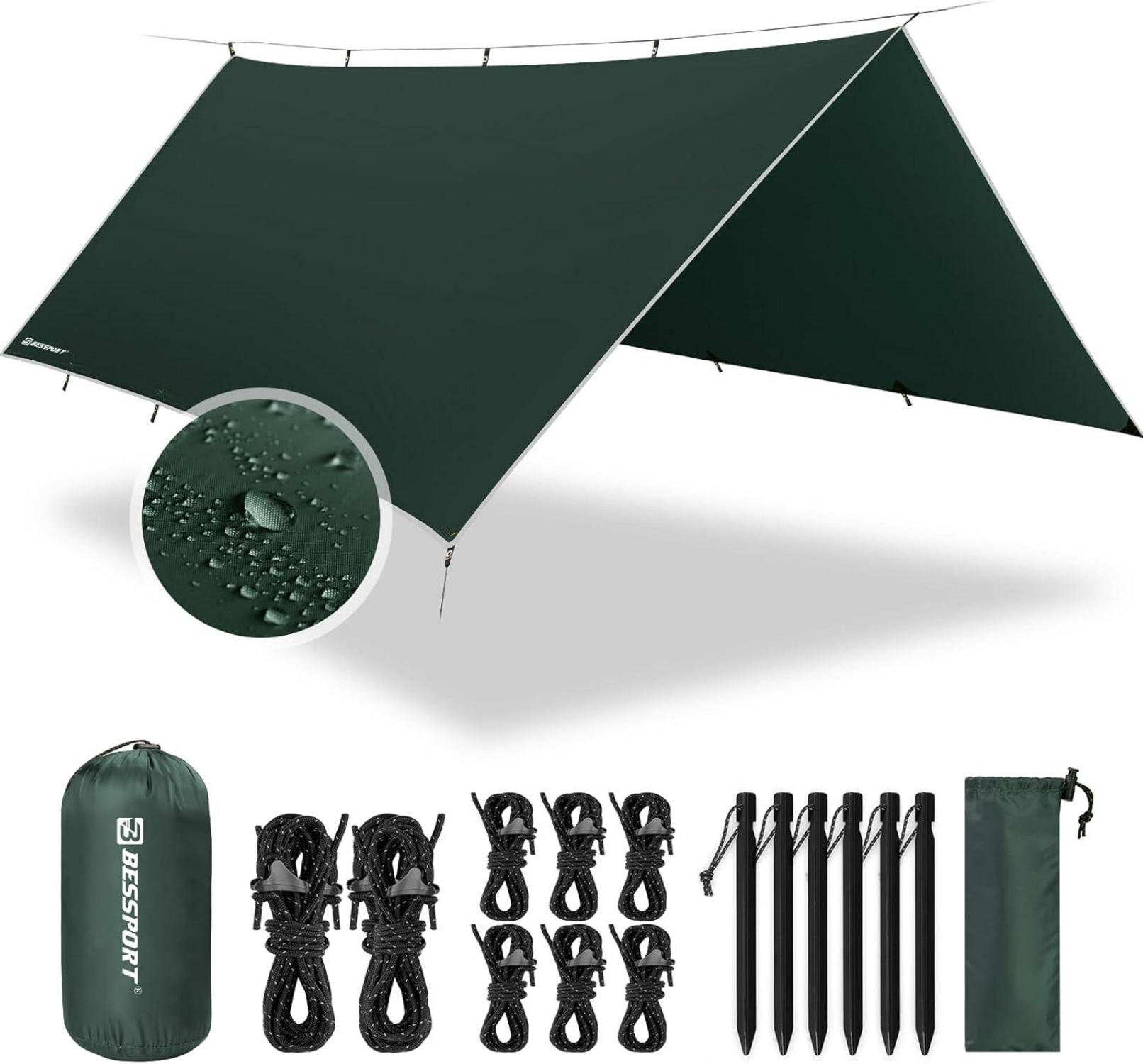 Camping Zeltplane Tarp Wasserdicht PU3000mm Hängematte Ösen