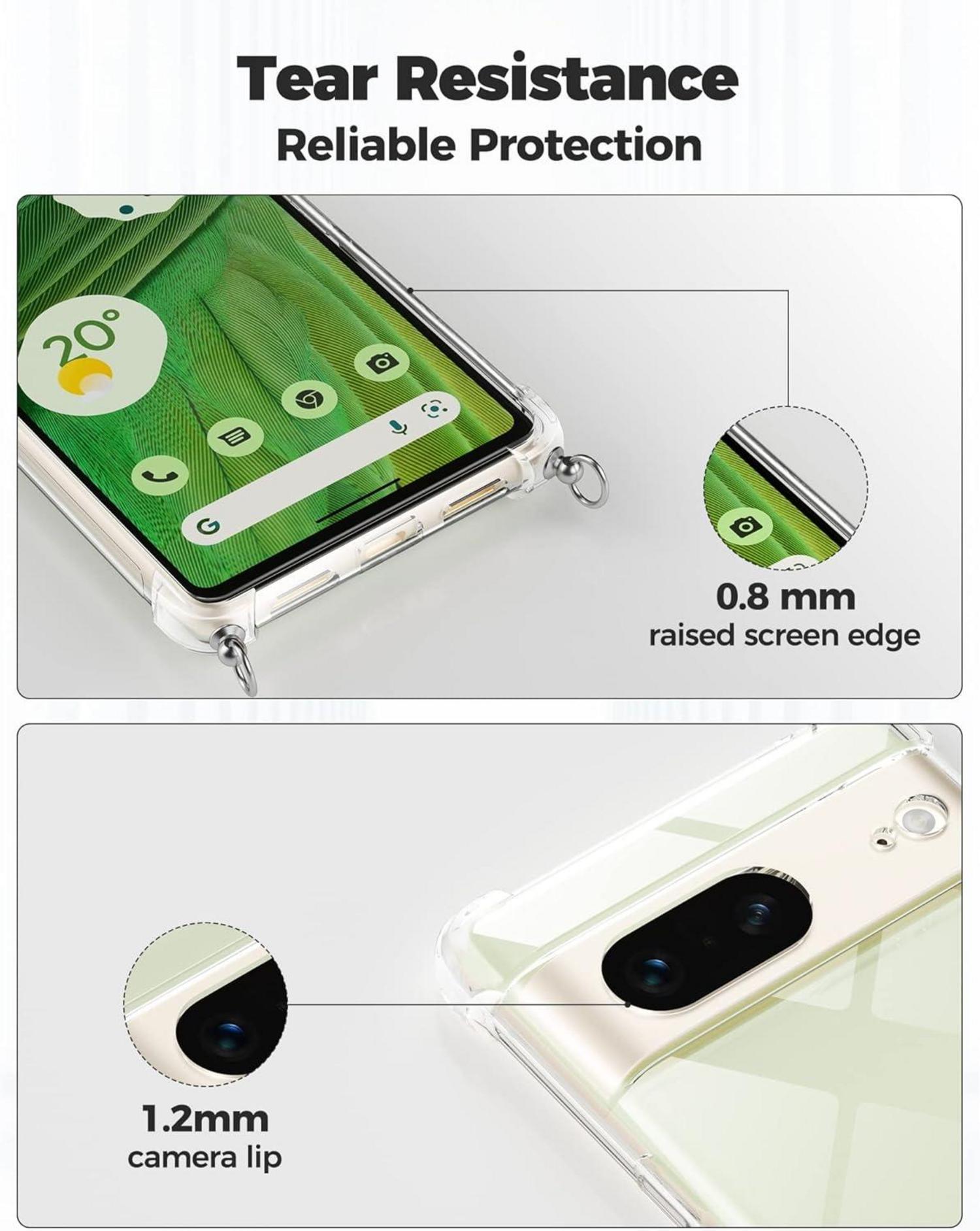 Handykette für Google Pixel 7 6,3 - TPU Handyhülle mit Band - Stoßfest