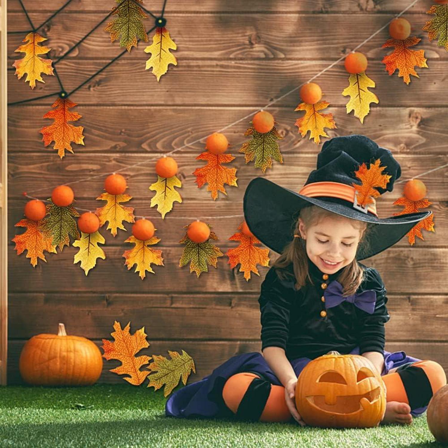 25 Stück künstliche Herbstahornblätter für Herbstdeko & Basteln