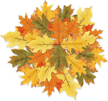 25 Stück künstliche Herbstahornblätter für Herbstdeko & Basteln
